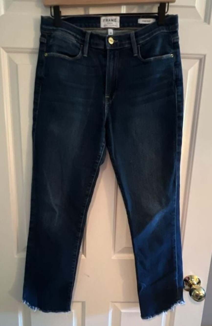 FRAME Le High Straight Raw Hem Jeans 30